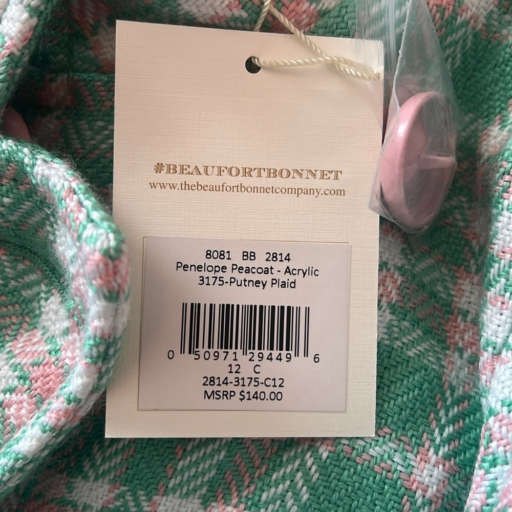 12 Year. The Beaufort Bonnet Company Penelope Peacoat. NWT. - Picture 7 of 7